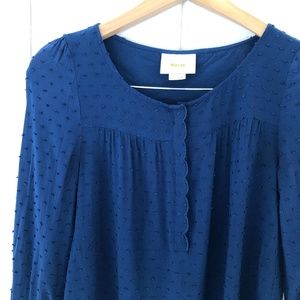 Anthropologie Maeve Emmeline Blouse in Navy Blue